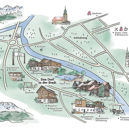 Das Dorf In Der Stadt Schladming Buitenkant foto